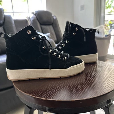 Zapatilla deportiva para mujer Marc Fisher Mally de caña alta en gamuza negra increíble belleza Foto 1 de 4