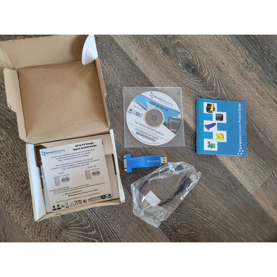 Brainboxes US to Serial Adapter USB to RS232 with Cable & Software - Image 1 of 4