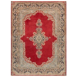 Kerman 331x247 cm    Handgeknüpfter Perserteppich Orient Wolle Carpet Rug Rot - Picture 1 of 12