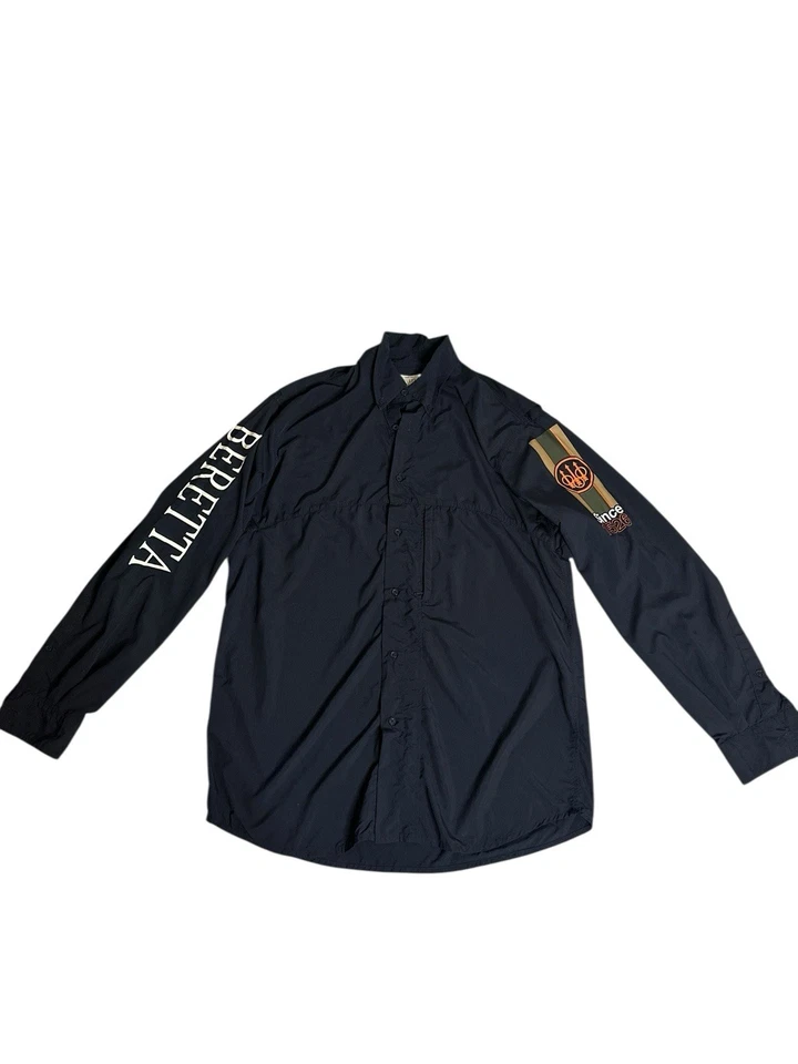 Beretta Men’s Vented Buzzi Shooting Shirt Long Sleeve Button Down Navy Blue M - Image 1 of 4
