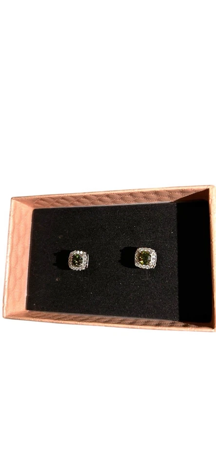 Authentic Green moissanite Diamond VVS Studs - Image 1 of 4