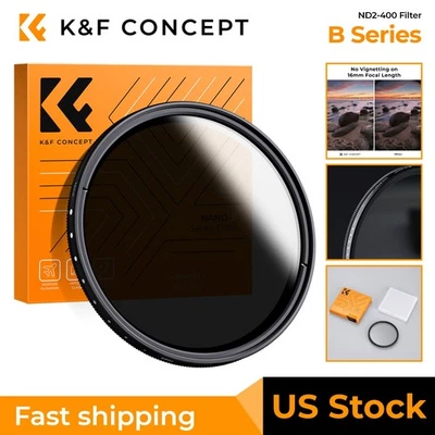 K&F Concept ND2-ND400 Filter Variable Neutral Density 49/52/55/62/67/72/77/82mm - Image 1 of 4