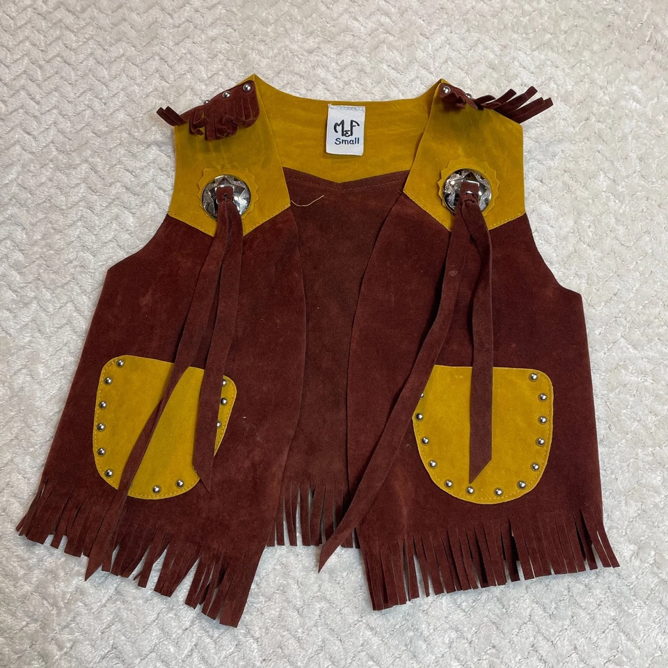 M & F Western Products Little Outlaw Boys' Faux Suede Cowboy Vest Small, NWT - Image 1 of 4