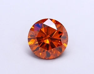 Round 1.23 Carat Fancy Vivid Orange VS2 IGI Loose Lab Grown Diamond - Picture 1 of 3
