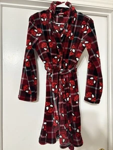 Marvel Spider-Man Boys Robe Size Large 12/14. Red And Black - Picture 1 of 7