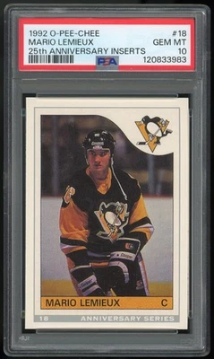 1992-93 O-Pee-Chee 25th anniversary #18 Mario Lemieux PSA 10 OPC - Image 1 of 2