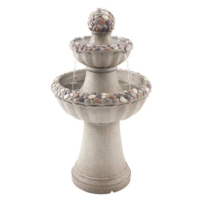 VEVOR Outdoor Water Fountain 2-Tier Rock Base Style 36.5 in Height Fountains - Image 1 of 4