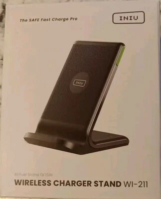INIU Wireless Charger 15W Fast Qi-Certified Wireless Charging Station with Sl... - Image 1 of 3