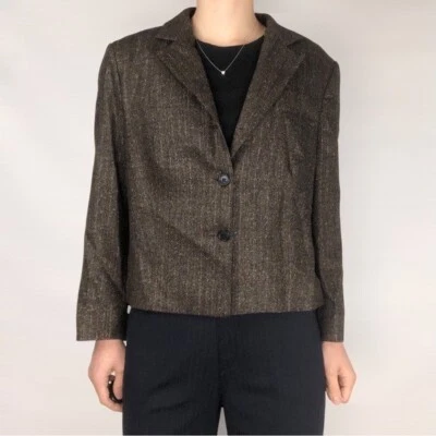 Blazer Barney’s New York Lana Seda Tweed Marrón Talla 44 Foto 1 de 4