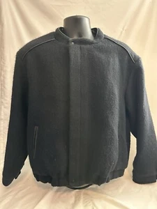 Giacca vintage Icemart uomo nera grande lana zip anni 80 - Foto 1 di 9