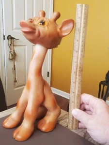 1960's VINTAGE Thomas DAM GIRAFFE Troll - Denmark - Short Blonde Hair - Picture 1 of 9