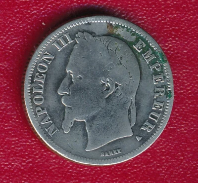 MONEDA DE PLATA DE 2 FRANCOS FRANCIA 1866-A **MUY BUENA CIRCULACIÓN** ¡ENVÍO GRATUITO!! Foto 1 de 2