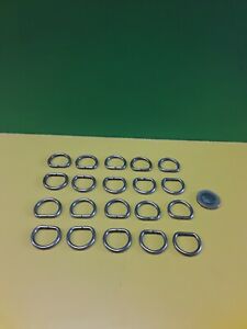 20  X 25mm Steel D Rings 