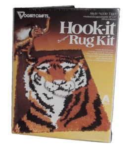 Vogart Crafts Designer Latch Hook-It Rug Kit Tiger #4339 20"x27" Sealed - Picture 1 of 2