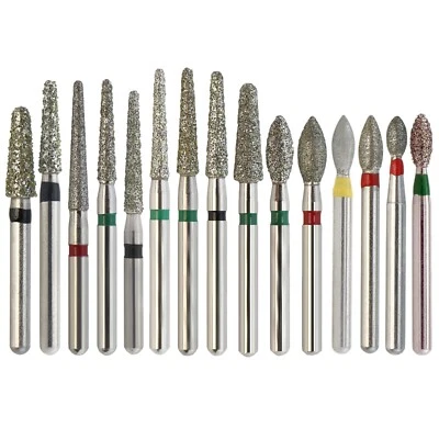 Dental Diamond Burs FG Round End Taper Football Coarse Fine High Speed 856 850 - Image 1 of 4