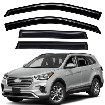 Tape-on Window Vent Visors Rain Guard Deflectors For 2013-2018 Hyundai Santa Fe  - Image 1 of 4