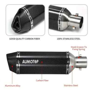 Universal 2" Inlet Hexagon Exhaust Muffler Pipe Slip On Motorcycle - Picture 1 of 6