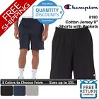 🔥 Champion Men Cotton Jersey 9" Inseam Shorts With Pockets Up To 3xl 8180