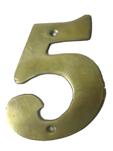 Number 5 copper / metal street number hanging sign