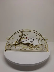 Holiday Candelabra Table Centerpiece Deer Three Candle Seasonal Christmas Metal - Picture 1 of 11