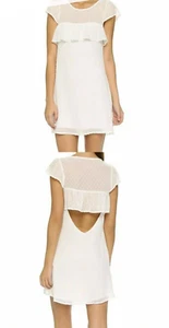Mini abito nuovo For Love and Lemons California perla trasparente bianco arricciato taglia XS - Foto 1 di 12