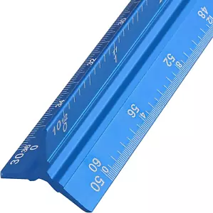 Engineer Scale Ruler 12 Inch, Aluminum Laser-Etched Triangular Drafting Tool for - Picture 1 of 12