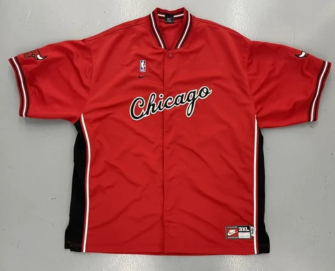 RED NIKE REWIND CHICAGO BULLS WARM UP SUIT  MENS SIZE 3XL SHIRT AND 2XL PANTS Cover