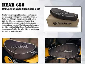Echter Royal Enfield Bear 650 Signature Scrambler Brown-Sitz - Picture 1 of 11