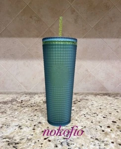 Starbucks 2022 Mountain Dew Green Venti Grid Tumbler Cup 24oz NEW - Picture 1 of 2