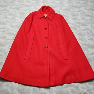 Vintage Pendleton Cape Womens One Size Red Pure Virgin Wool - Picture 1 of 8