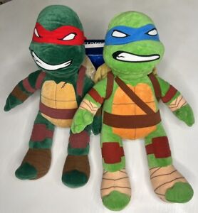 Set of 2 Build A Bear Teenage Mutant Ninja Turtles Raphael - Leonardo Plush