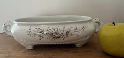 Antique~IRONSTONE SERVING DISH W&Co.Hanley Warwick Brown Transferware BOWL~VGC - Image 1 of 4