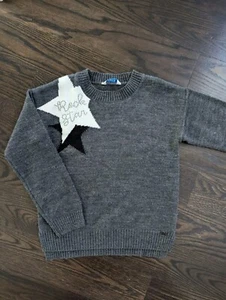 Mayoral Girls Size 7/8 Grey Star Sweater - Picture 1 of 6