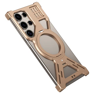 Fr Samsung Galaxy S24 S25 Ultra Minimalist Kickstand Metal Frameless Bumper Case - Image 1 of 4