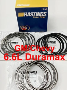 6.6L Duramax Piston Rings 2001-2016 Chevy Diesel STANDARD Size HASTINGS 2D4845 - Bild 1 von 1