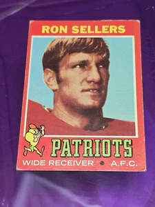 🏈 Tarjetas de fútbol americano 1971 Topps Ron Sellers Patriots #196 - Imagen 1 de 2