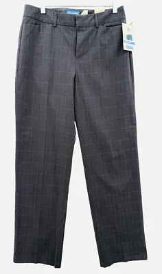 Dockers женщин метро брюки 8 М серый клетку плоский спереди середины подъема прямой ноги новый с Ярлыками - Изображение 1 из 4