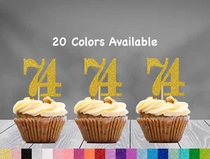 74o Cupcake Toppers Fiesta Decoraciones (JUEGO de 12) 20 Colores Disponibles - Imagen 1 de 4