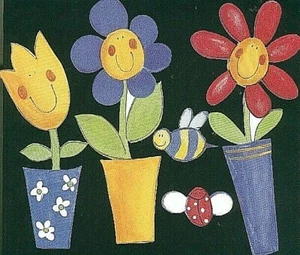 Décoration en papier peint préencollé lot de 5 décors fleurs insectes - Imagen 1 de 2