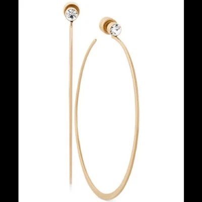 MICHAEL KORS MKJ5999 Gold Tone Brilliance Large Hoop Earrings Jewelry - Image 1 of 4
