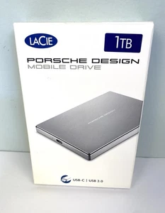 LaCie Porsche Design Mobile Drive 1TB USB-3.0 USB-2.0 External Hard Drive-SEALED - Picture 1 of 6