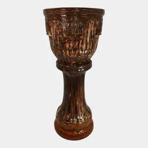 Pennello McCoy Vintage Misto Maiolica Ceramica Giardiniere e Piedistallo 242 - Foto 1 di 8