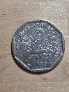 France 2 Francs coin, 1980. KM# 942.1, Nickel. The Sower. - Picture 1 of 4