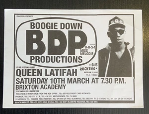 Boogie Down Productions Queen Latifah UK  Flyer Handbill  Rap hip Hop 89  OG - Foto 1 di 4