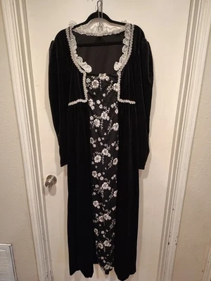 Unbranded Black Velvet Regency Renaissance Costume Cosplay Dress 3X Halloween  - Image 1 of 4