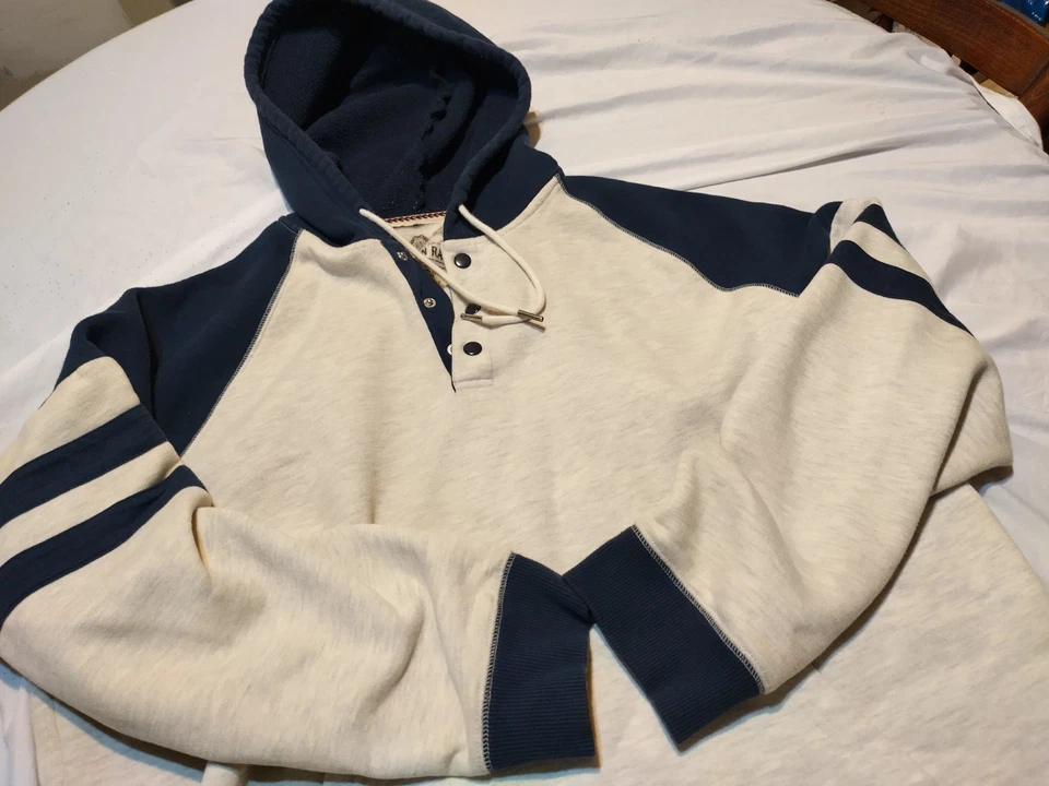 Sudadera con capucha para hombre American Rag Cie azul/blanco rayas talla XL Foto 1 de 4