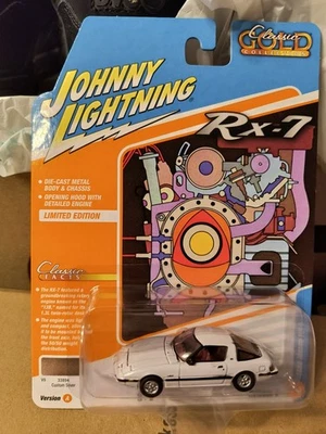 Johnny Lightning Classic Gold Collection 1985 MAZDA RX-7 WHITE LIGHTNING Chase Foto 1 de 4