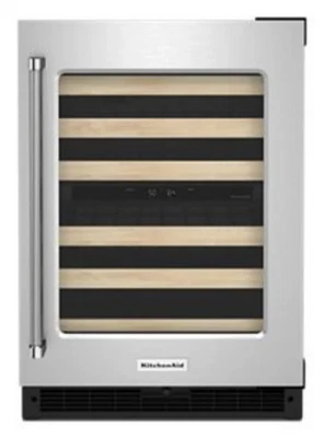 Винный блок Kitchen Aid 24 дюйма с двойной зоной под прилавком KUWR214KSB - Изображение 1 из 2
