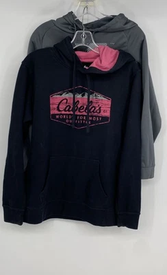 Cabela's Under Armour Womens Black Gray Pullover Hoodie Size Small Lot Of 2 - Image 1 of 4