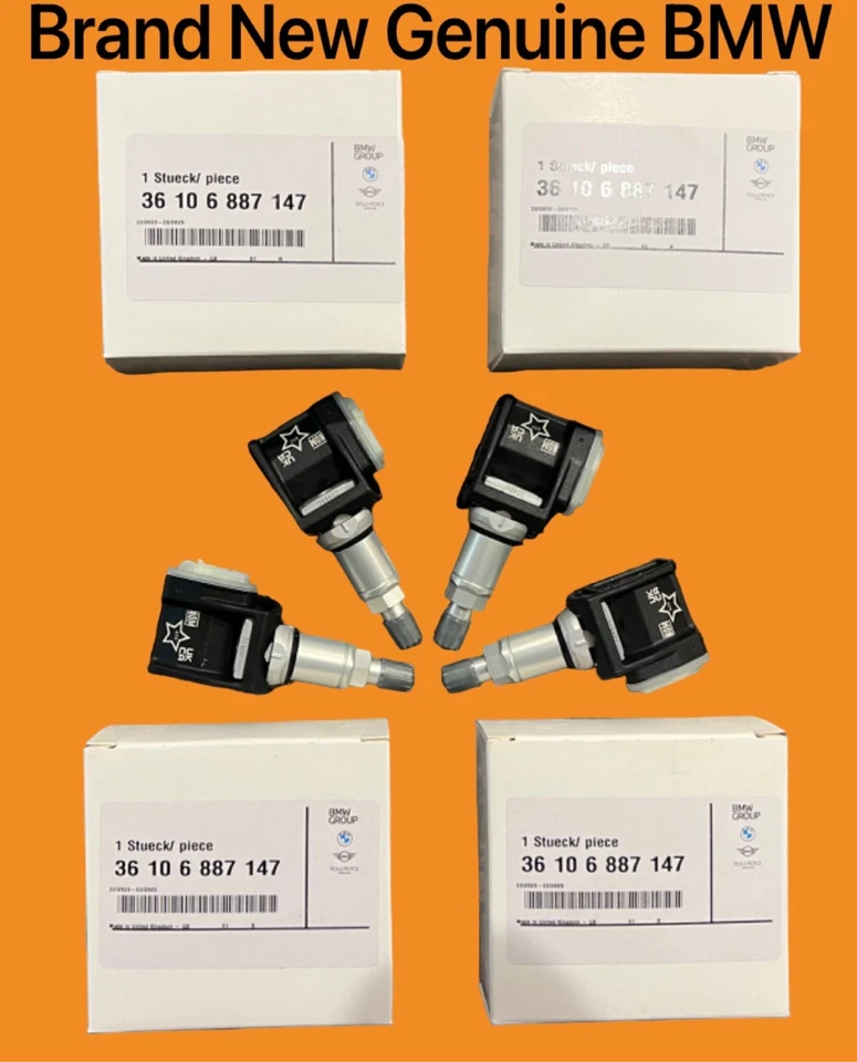 SET OF FOUR BRAND NEW OEM GENUINE BMW TPMS SENSORS 36106887147 NOT KNOCK OFFS!!! Foto 1 de 1